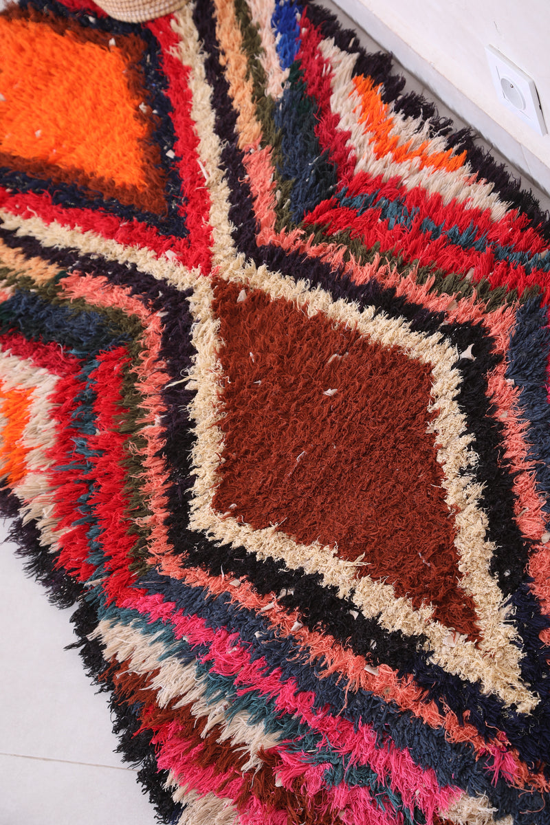 Colorful handmade berber runner rug 2.3 X 5.3 Feet