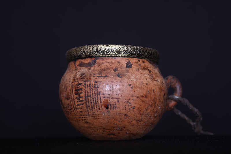 Antique moroccan clay water pot 5.1 INCHES X 4.1 INCHES