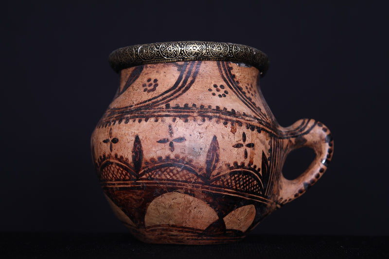 Antique moroccan clay water pot 5.5 INCHES X  5.5 INCHES