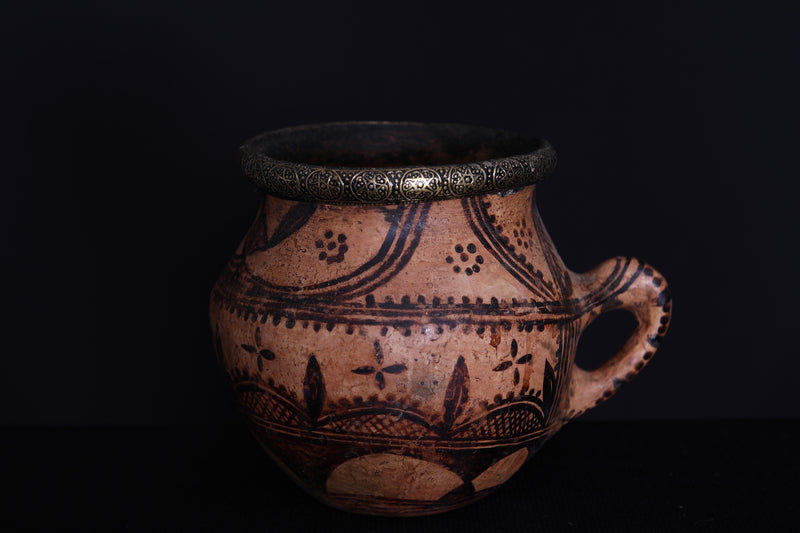 Antique moroccan clay water pot 5.5 INCHES X  5.5 INCHES