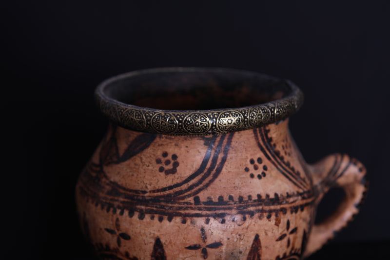 Antique moroccan clay water pot 5.5 INCHES X  5.5 INCHES