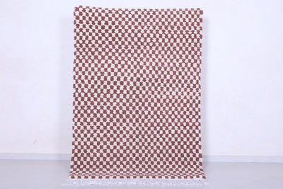 Handmade shaggy checkers rug 4.6 X 6.7 Feet