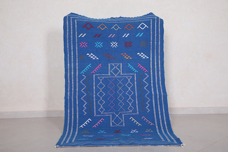 Moroccan rug blue 3.2 FT X 5 FT