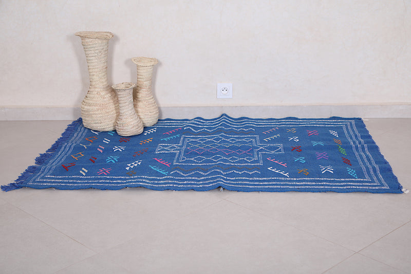 Moroccan rug blue 3.2 FT X 5 FT