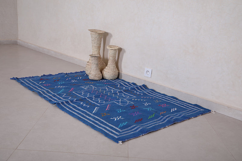 Moroccan rug blue 3.2 FT X 5 FT