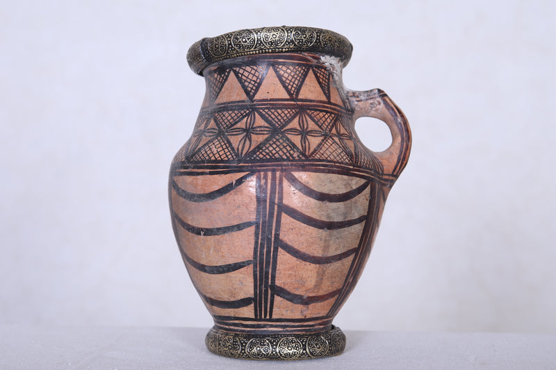 Antique moroccan clay water pot 4.2 INCHES X 7 INCHES