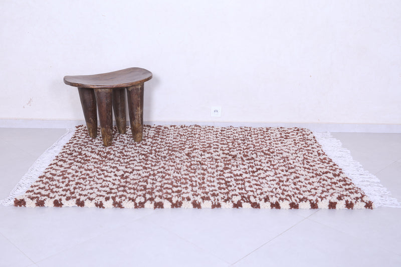 Shaggy brown and beige check rug 4.6 X 6.2 Feet