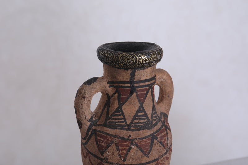 Antique moroccan clay water pot 3.7 INCHES X 6.2 INCHES