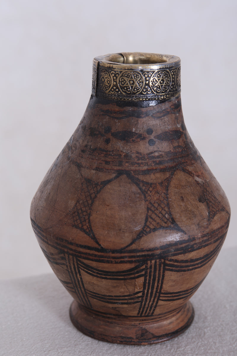 Antique moroccan clay water pot 4.3 INCHES X 6.1 INCHES