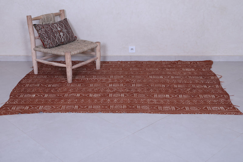 Moroccan handwoven kilim 5.1 FT X 7.4 FT