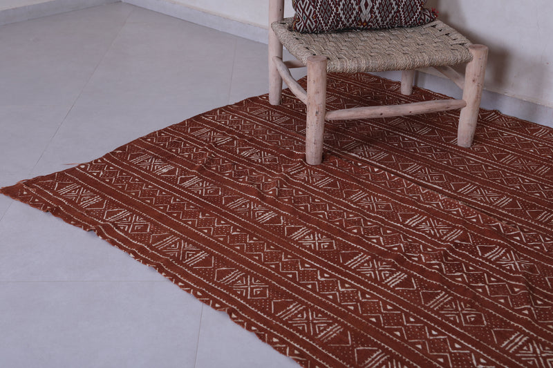 Moroccan handwoven kilim 5.1 FT X 7.4 FT