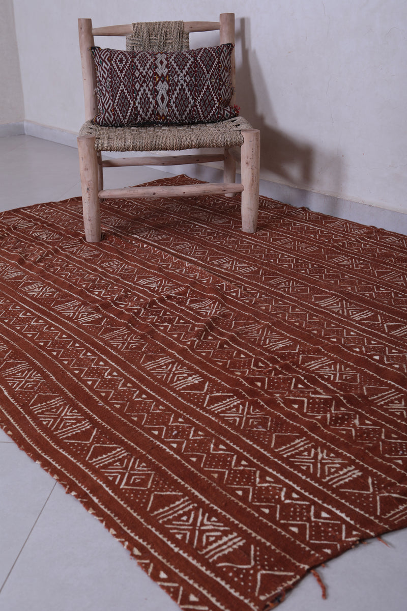 Moroccan handwoven kilim 5.1 FT X 7.4 FT