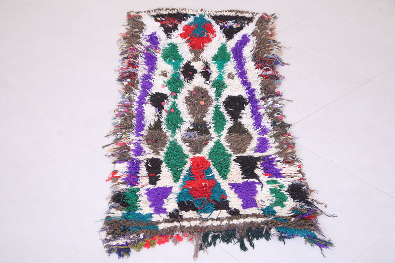 Colorful Handmade Runner Rug Shag 2.2 X 5.3 Feet