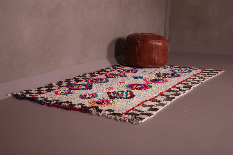 Handmade azilal runner rug 4.1 X 7.2 Feet