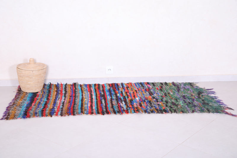 Long colorful Moroccan rug 2.8 X 6.2 Feet