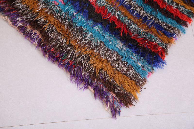 Long colorful Moroccan rug 2.8 X 6.2 Feet