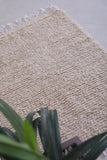 Beige small handmade moroccan berber rug 2.6 X 3.4 Feet