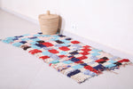 Shaggy boucherouite runner rug 2.2 X 4.4 Feet