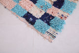 Shaggy boucherouite runner rug 2.2 X 4.4 Feet