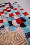 Shaggy boucherouite runner rug 2.2 X 4.4 Feet