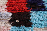 Shaggy boucherouite runner rug 2.2 X 4.4 Feet