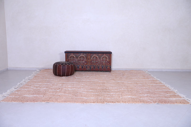 Custom handmade peach color rug - Moroccan berber carpet