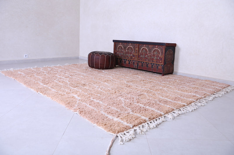 Custom handmade peach color rug - Moroccan berber carpet