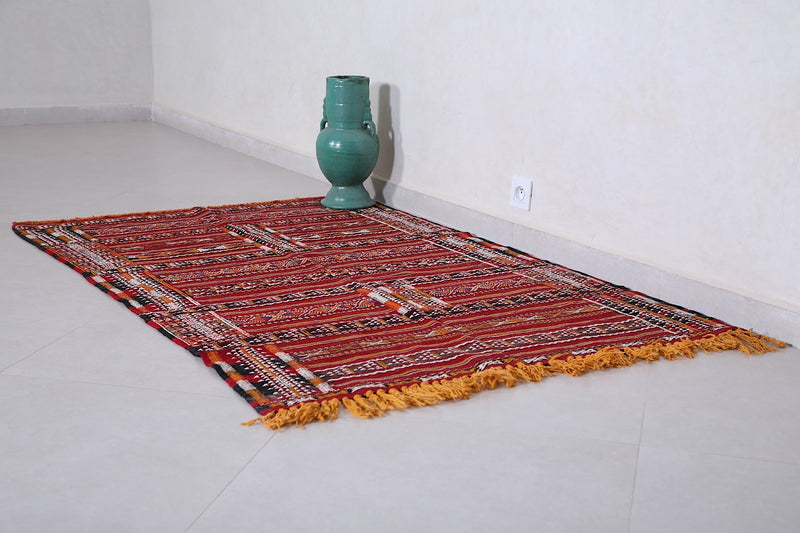 Handwoven Moroccan rug 3.7 ft x 5.6 ft