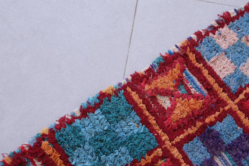 Colorful handmade moroccan berber rug 4.4 X 6.3 Feet