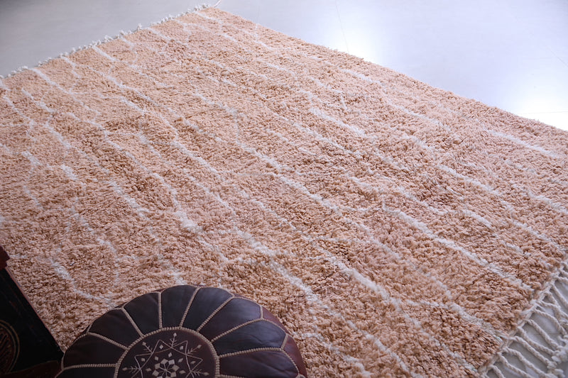 Custom handmade peach color rug - Moroccan berber carpet