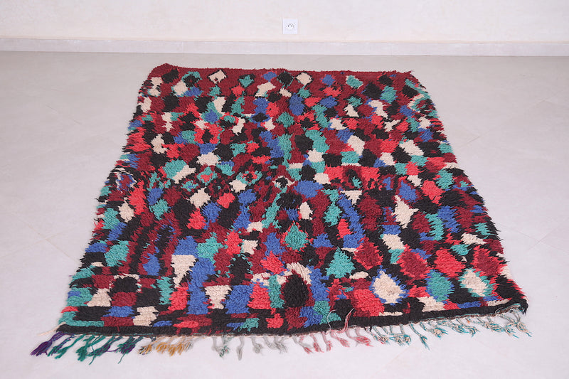 Berber runner Boucherouite rug 4.5 x 7 Feet