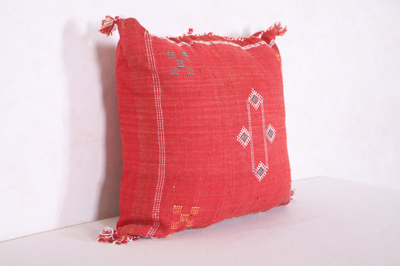 Red Moroccan Kilim Pillow 17.3 INCHES X 18.1 INCHES