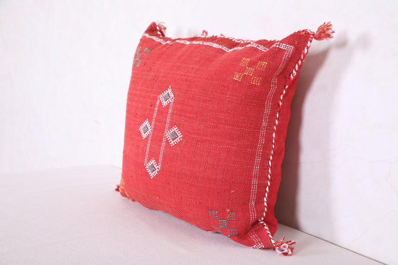 Red Moroccan Kilim Pillow 17.3 INCHES X 18.1 INCHES