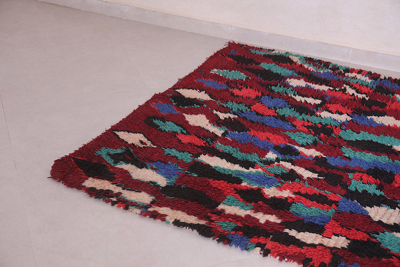 Berber runner Boucherouite rug 4.5 x 7 Feet