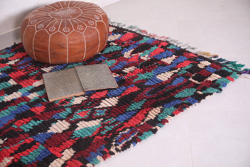 Berber runner Boucherouite rug 4.5 x 7 Feet