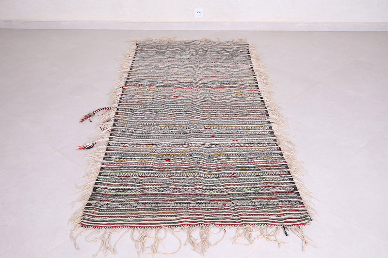 Striped Moroccan Runner Kilim 3 x 7.1 Feet