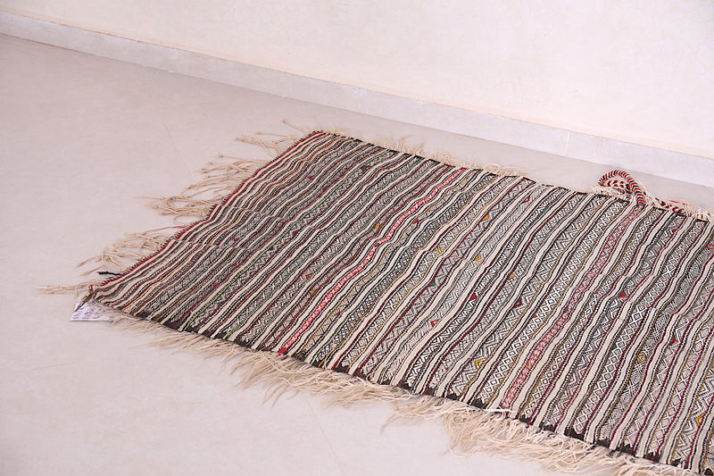 Striped Moroccan Runner Kilim 3 x 7.1 Feet