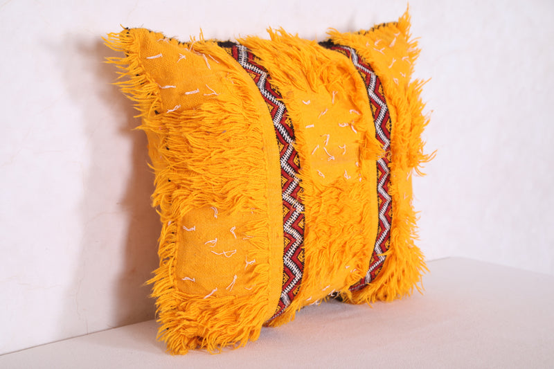 Yellow berber kilim pillow 17.3 INCHES X 20 INCHES