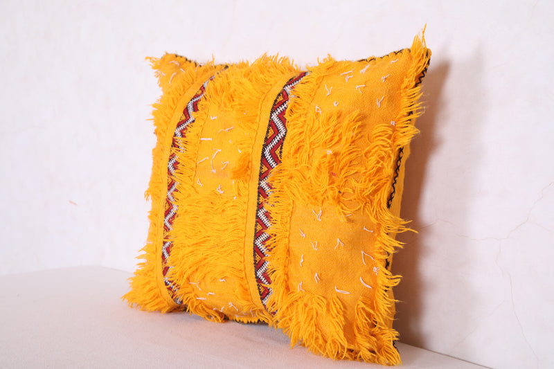 Yellow berber kilim pillow 17.3 INCHES X 20 INCHES