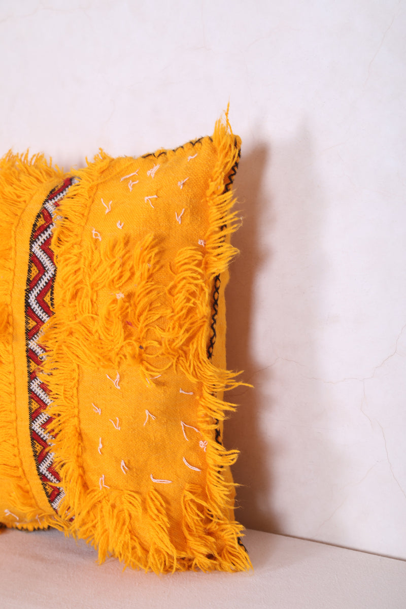 Yellow berber kilim pillow 17.3 INCHES X 20 INCHES