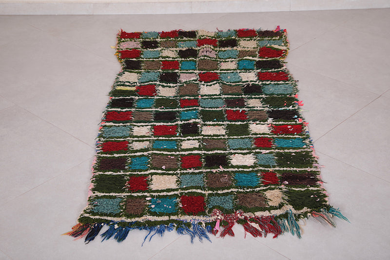 Moroccan Boucherouite rug  2.8 x 5.4 Feet