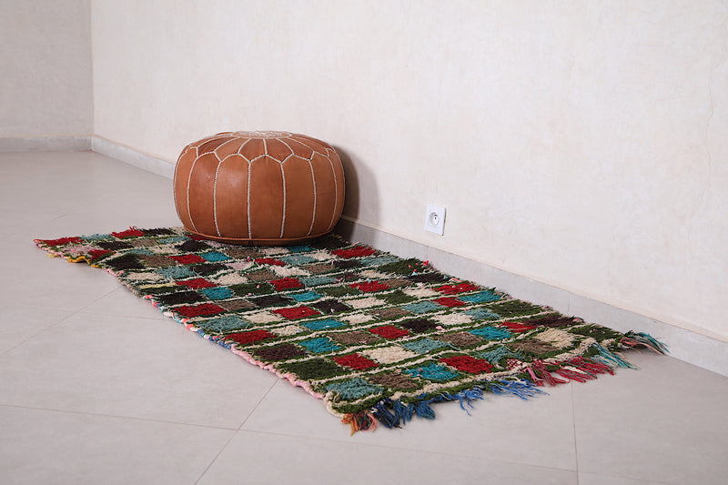 Moroccan Boucherouite rug  2.8 x 5.4 Feet