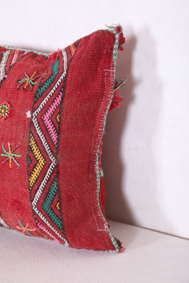 Moroccan Pillow Red 14.5 INCHES X 16.5 INCHES