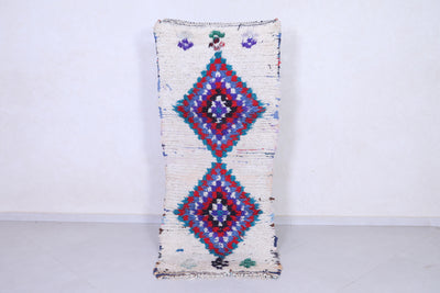 Vintage handmade moroccan berber runner rug 2.7 FT X 6.5 FT