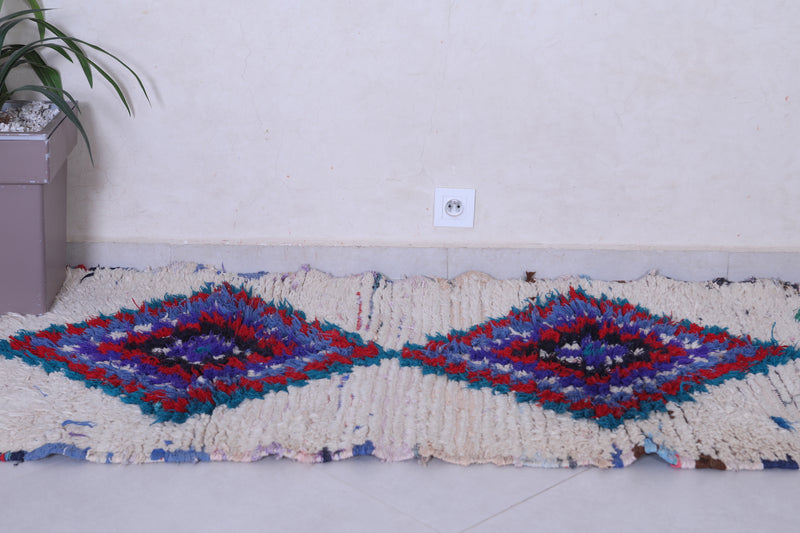 Vintage handmade moroccan berber runner rug 2.7 FT X 6.5 FT