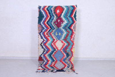 Colorful Moroccan Boucherouite Rug 3 X 5.9 Feet