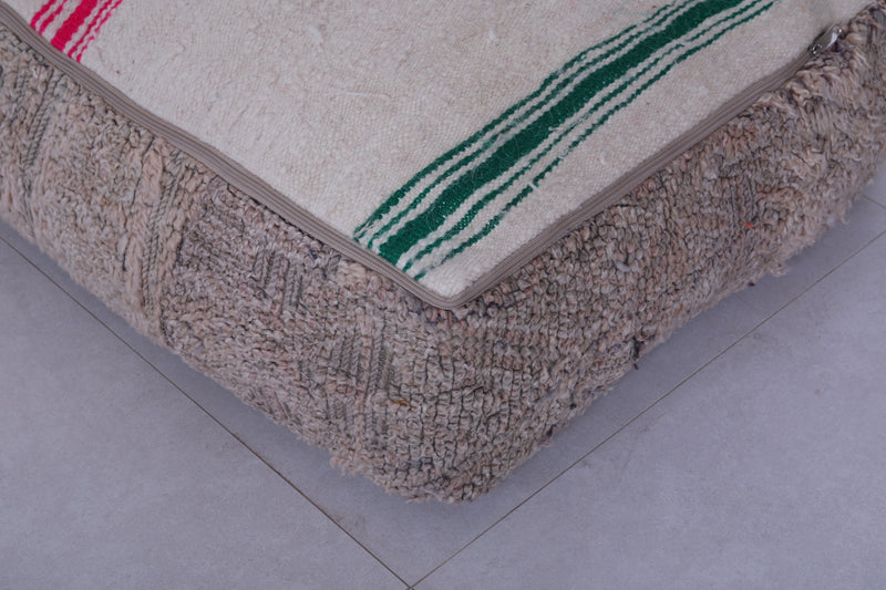 Two moroccan berber handmade ottoman rug poufs