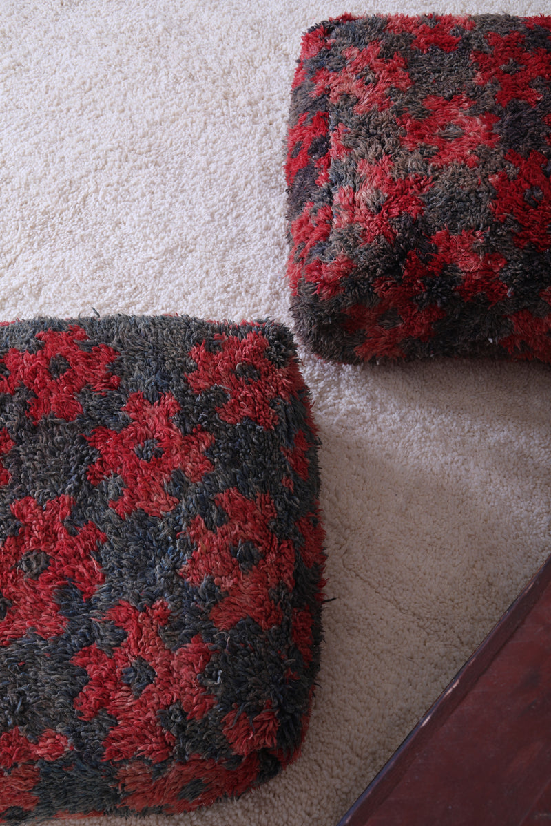 Two moroccan handmade berber ottoman pouf