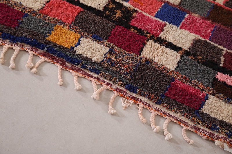 Colorful handmade berber contemporary rug 3.6ft x 5.4ft