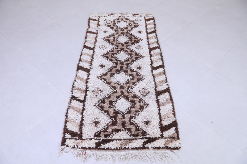 Vintage handmade moroccan berber runner rug  2.7 FT X 6.1 FT